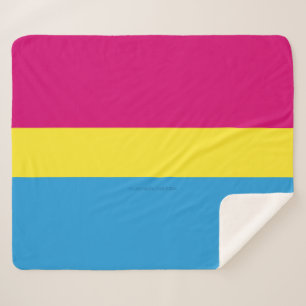 SlipperyJoe pansexual pride flag pink amber and cy Sherpa Blanket