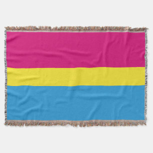 SlipperyJoe pansexual pride flag pink amber and cy Throw Blanket