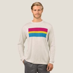 SlipperyJoe pansexual pride flag pink amber and cy Tri-Blend Shirt