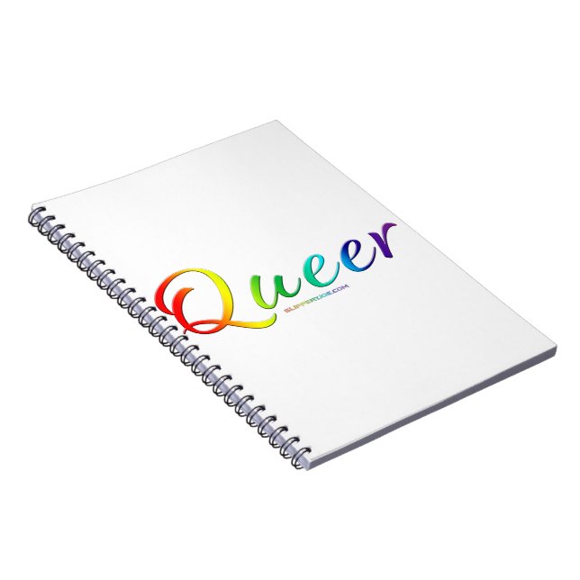SlipperyJoe queer pride colors bold and celebrator Notebook (Right Side)