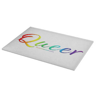 SlipperyJoe queer pride colours bold and celebrato Cutting Board