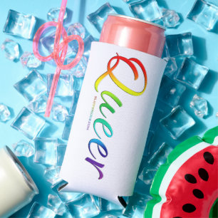 SlipperyJoe queer pride colours bold and celebrato Seltzer Can Cooler