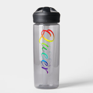 SlipperyJoe queer pride colours bold and celebrato Water Bottle