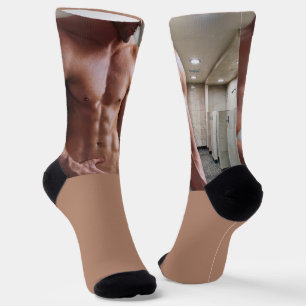 SlipperyJoe shirtless muscular man sixpack abs fit Socks