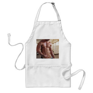 SlipperyJoe shirtless muscular man sixpack abs fit Standard Apron