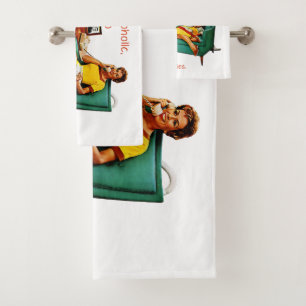 SlipperyJoe socialising drinking party vintage wom Bath Towel Set