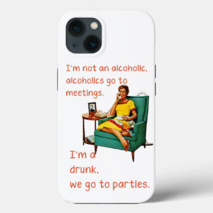 SlipperyJoe socialising drinking party vintage wom iPhone 13 Case