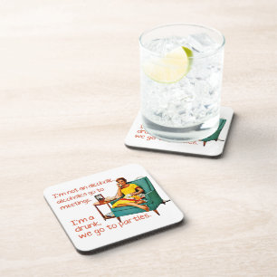 SlipperyJoe socialising drinking party vintage wom Coaster