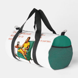 SlipperyJoe socialising drinking party vintage wom Duffle Bag