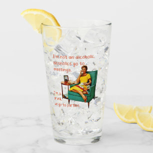 SlipperyJoe socialising drinking party vintage wom Glass