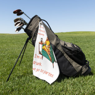 SlipperyJoe socialising drinking party vintage wom Golf Towel