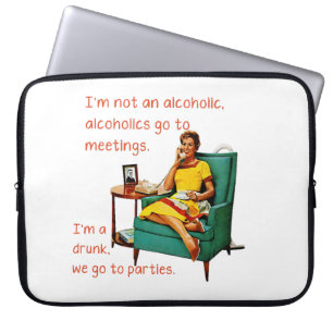 SlipperyJoe socialising drinking party vintage wom Laptop Sleeve