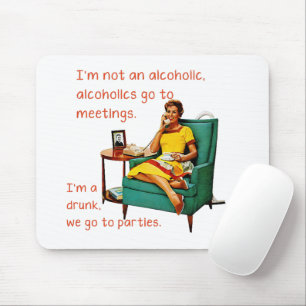 SlipperyJoe socialising drinking party vintage wom Mouse Pad