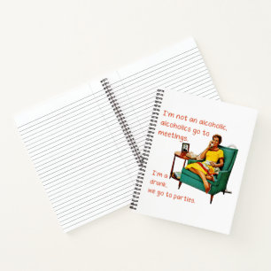 SlipperyJoe socialising drinking party vintage wom Notebook