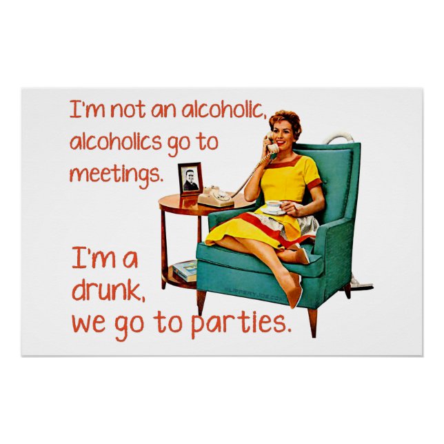 SlipperyJoe socialising drinking party vintage wom Poster (Front)