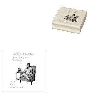 SlipperyJoe socialising drinking party vintage wom Rubber Stamp