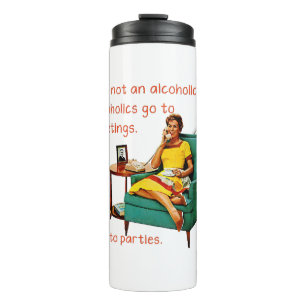 SlipperyJoe socialising drinking party vintage wom Thermal Tumbler