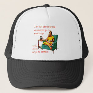 SlipperyJoe socialising drinking party vintage wom Trucker Hat