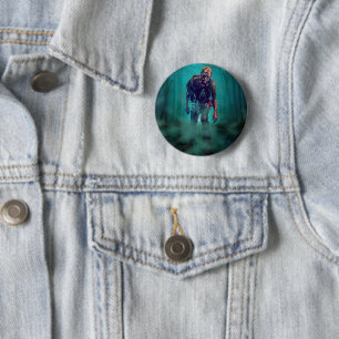 SlipperyJoe terrifying zombie figure isolated omin 6 Cm Round Badge