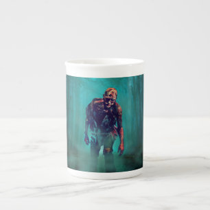 SlipperyJoe terrifying zombie figure isolated omin Bone China Mug
