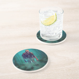 SlipperyJoe terrifying zombie figure isolated omin Coaster