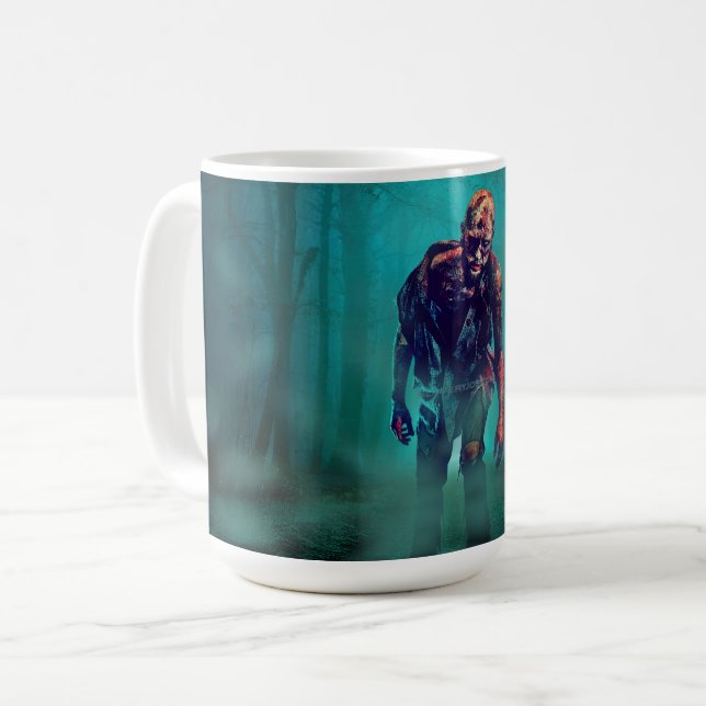 SlipperyJoe terrifying zombie figure isolated omin Coffee Mug (Front Left)