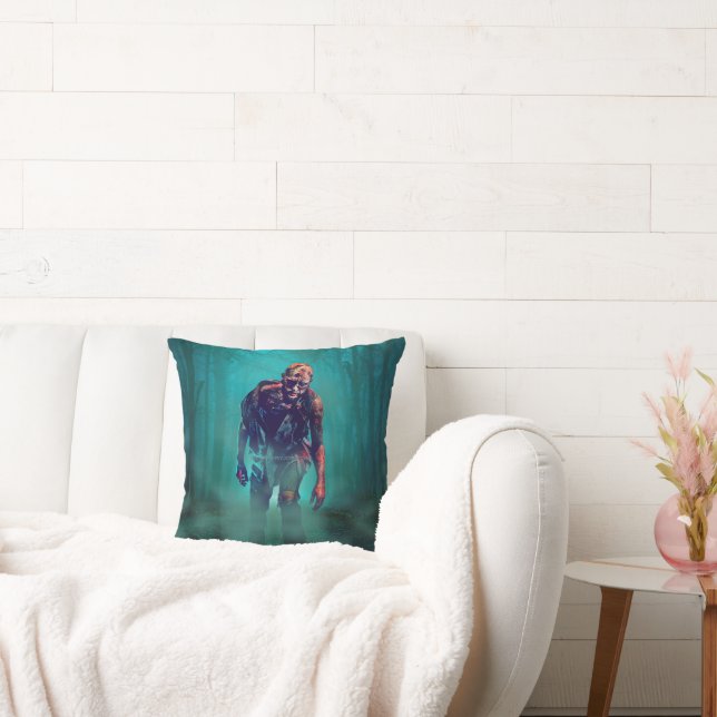 SlipperyJoe terrifying zombie figure isolated omin Cushion (Couch)