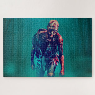 SlipperyJoe terrifying zombie figure isolated omin Jigsaw Puzzle
