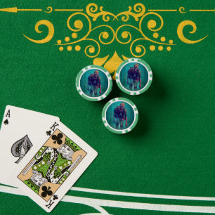 SlipperyJoe terrifying zombie figure isolated omin Poker Chips