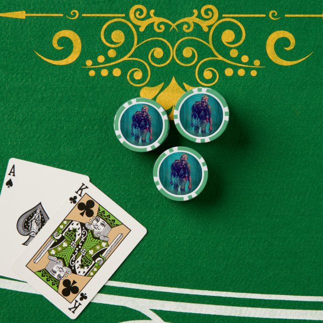 SlipperyJoe terrifying zombie figure isolated omin Poker Chips (Poker Table (Stack))
