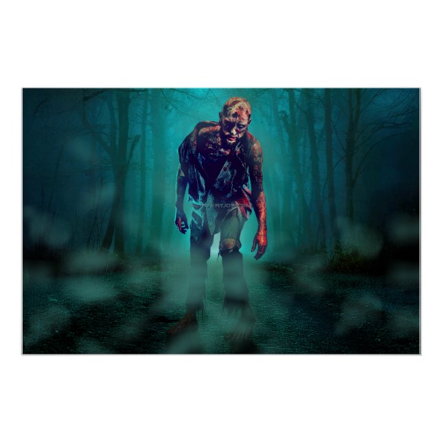 SlipperyJoe terrifying zombie figure isolated omin Poster (Front)