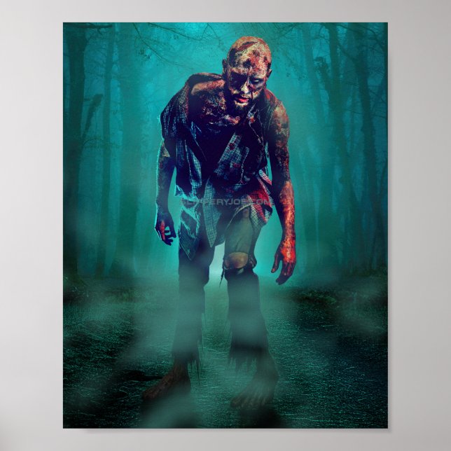 SlipperyJoe terrifying zombie figure isolated omin Poster (Front)