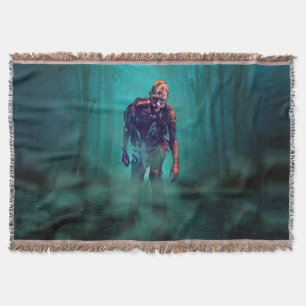 SlipperyJoe terrifying zombie figure isolated omin Throw Blanket