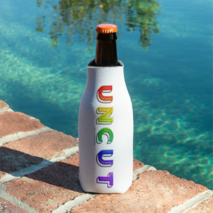 SlipperyJoe uncut vibrant lively neon rainbow ener Bottle Cooler