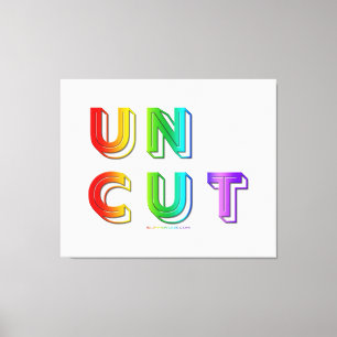 SlipperyJoe uncut vibrant lively neon rainbow ener Canvas Print