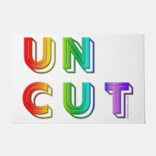SlipperyJoe uncut vibrant lively neon rainbow ener Doormat