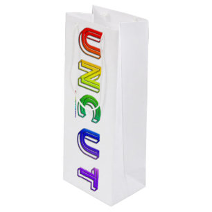 SlipperyJoe uncut vibrant lively neon rainbow ener Wine Gift Bag