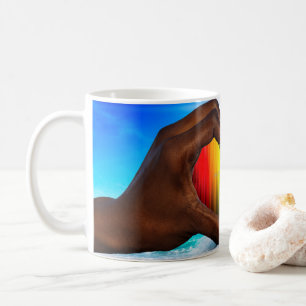 SlipperyJoe vivid rainbow gradient heart interraci Coffee Mug