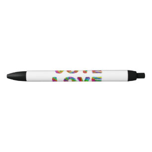 SlipperyJoe vote love equality rainbow-coloured fu Black Ink Pen