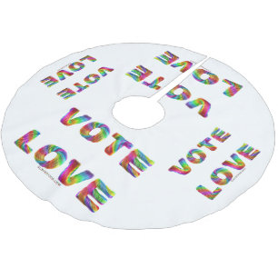 SlipperyJoe vote love equality rainbow-coloured fu Brushed Polyester Tree Skirt