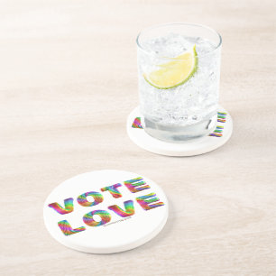 SlipperyJoe vote love equality rainbow-coloured fu Coaster