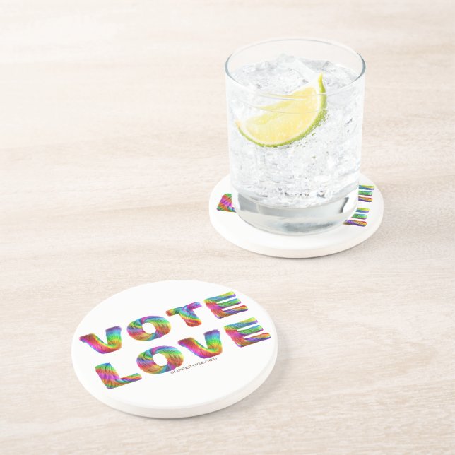 SlipperyJoe vote love equality rainbow-coloured fu Coaster (Side)