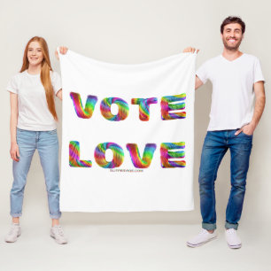 SlipperyJoe vote love equality rainbow-coloured fu Fleece Blanket