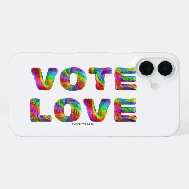 SlipperyJoe vote love equality rainbow-coloured fu iPhone Case (Back Horizontal)