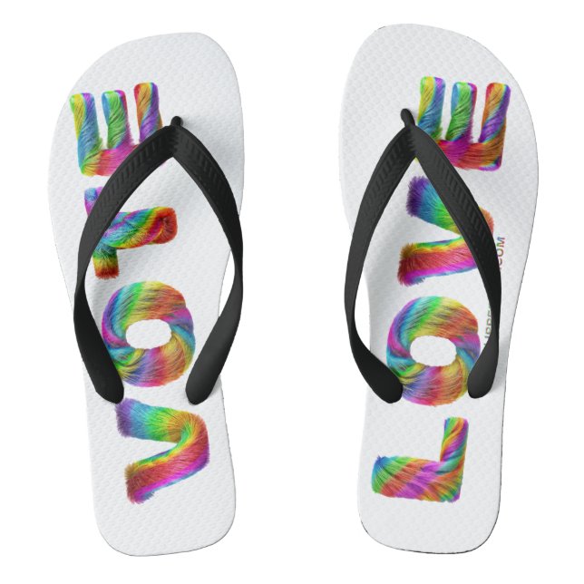 SlipperyJoe vote love equality rainbow-coloured fu Jandals (Footbed)