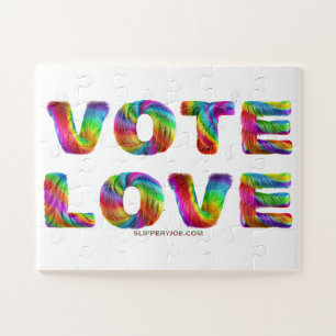 SlipperyJoe vote love equality rainbow-coloured fu Jigsaw Puzzle