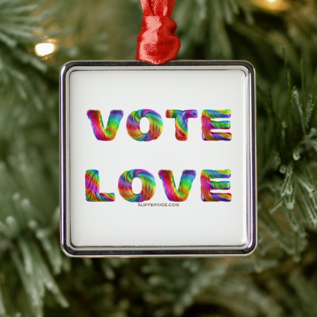 SlipperyJoe vote love equality rainbow-coloured fu Metal Tree Decoration (Tree)