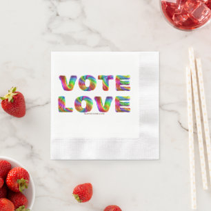 SlipperyJoe vote love equality rainbow-coloured fu Napkin
