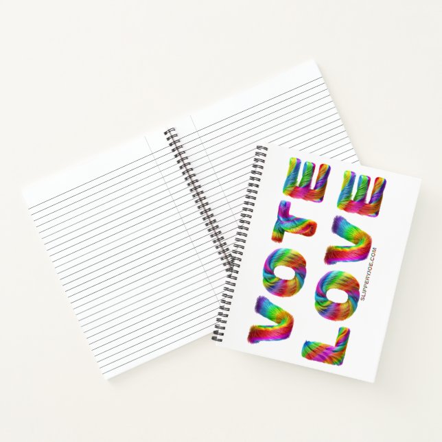 SlipperyJoe vote love equality rainbow-coloured fu Notebook (Inside)