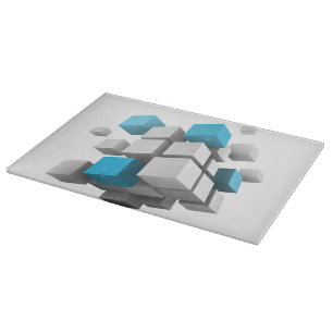 SlipperyJoe's 3D cubes captivating arrangement thr Cutting Board